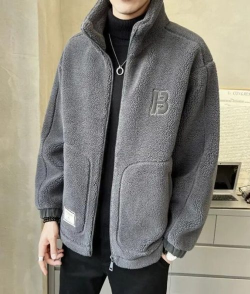 Streetwear Sherpa Fleece Full-Zip Jacket