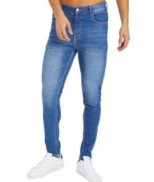 Skinny-Fit Light Wash Distressed Jeans