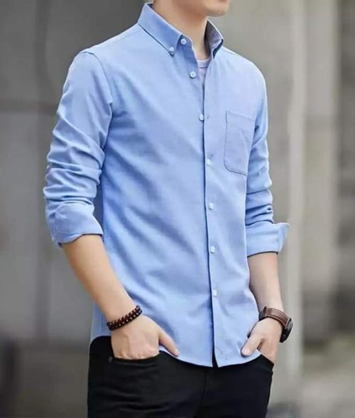 Trendy Cotton Oxford Long Sleeve Formal Shirt