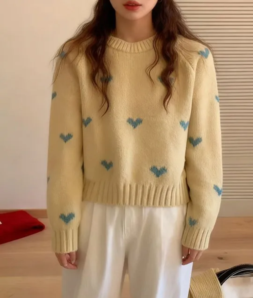 The Sweetheart Cream & Azure Pullover